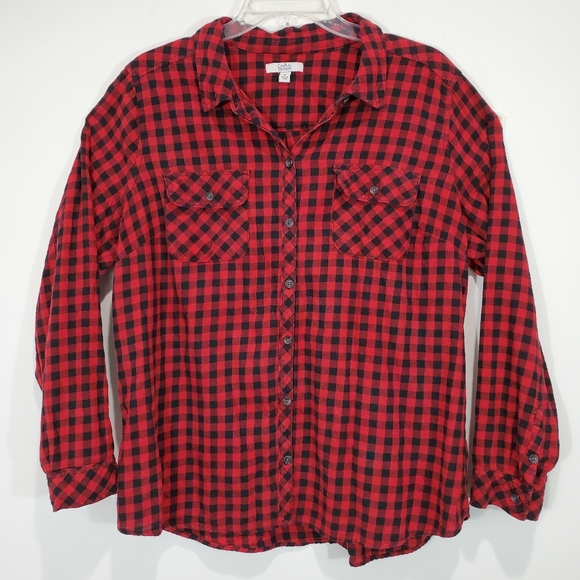 Croft & Barrow Button Up Top Size XL Long Sleeve - Picture 6 of 9